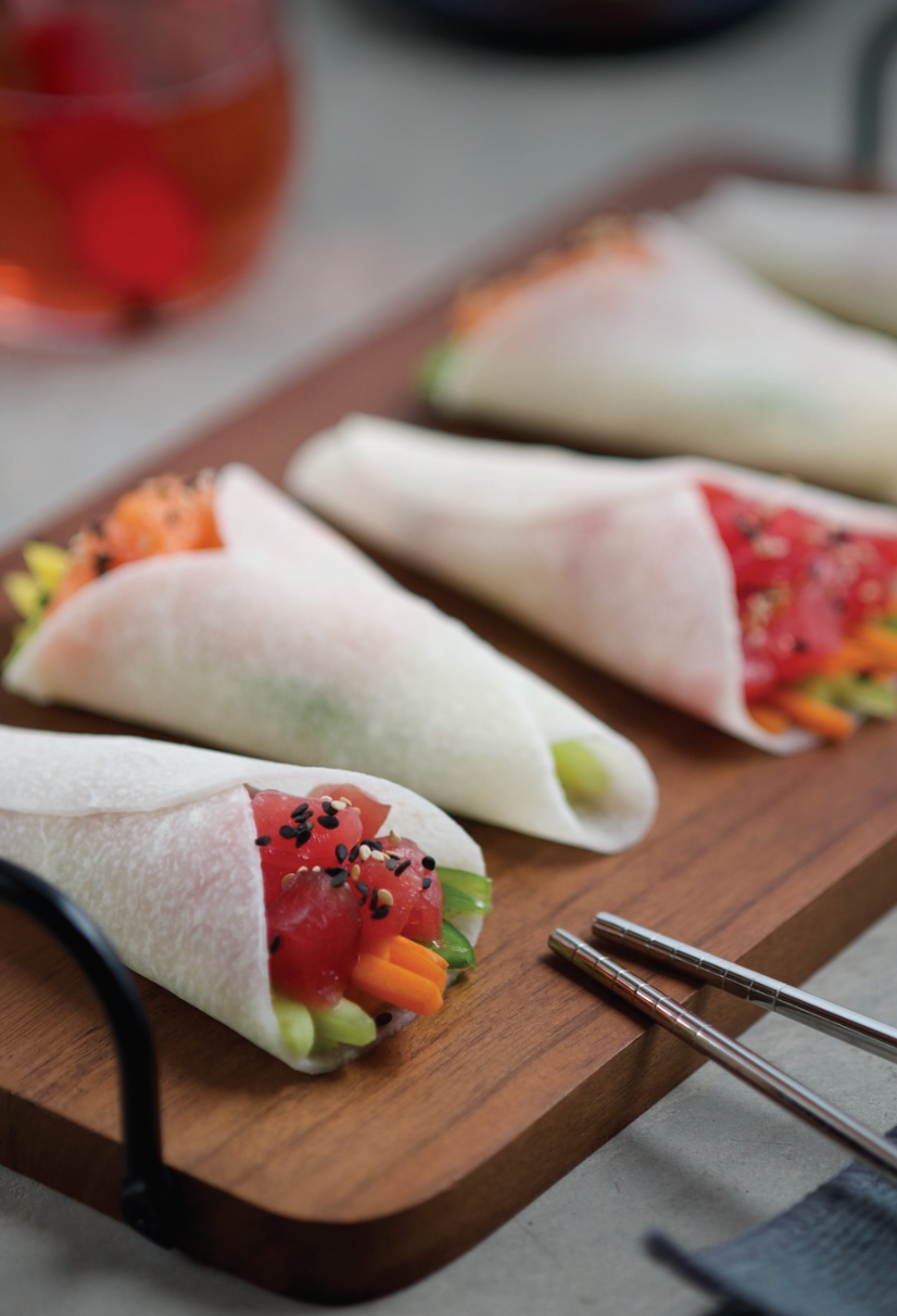 Sushi Handrolls w/ Jicama Wraps